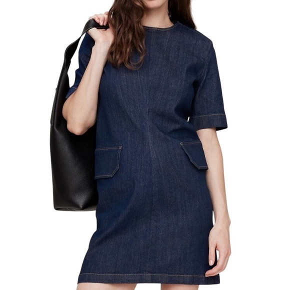 Banana Republic Dresses & Skirts - Banana Republic Womens 6 Denim Utility‎ Mini Dress with Pockets NWT